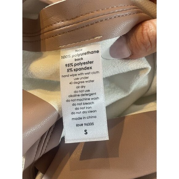 NWT Susana Monaco faux vegan leather sheath high slit beige tan broiche small - Picture 8 of 11